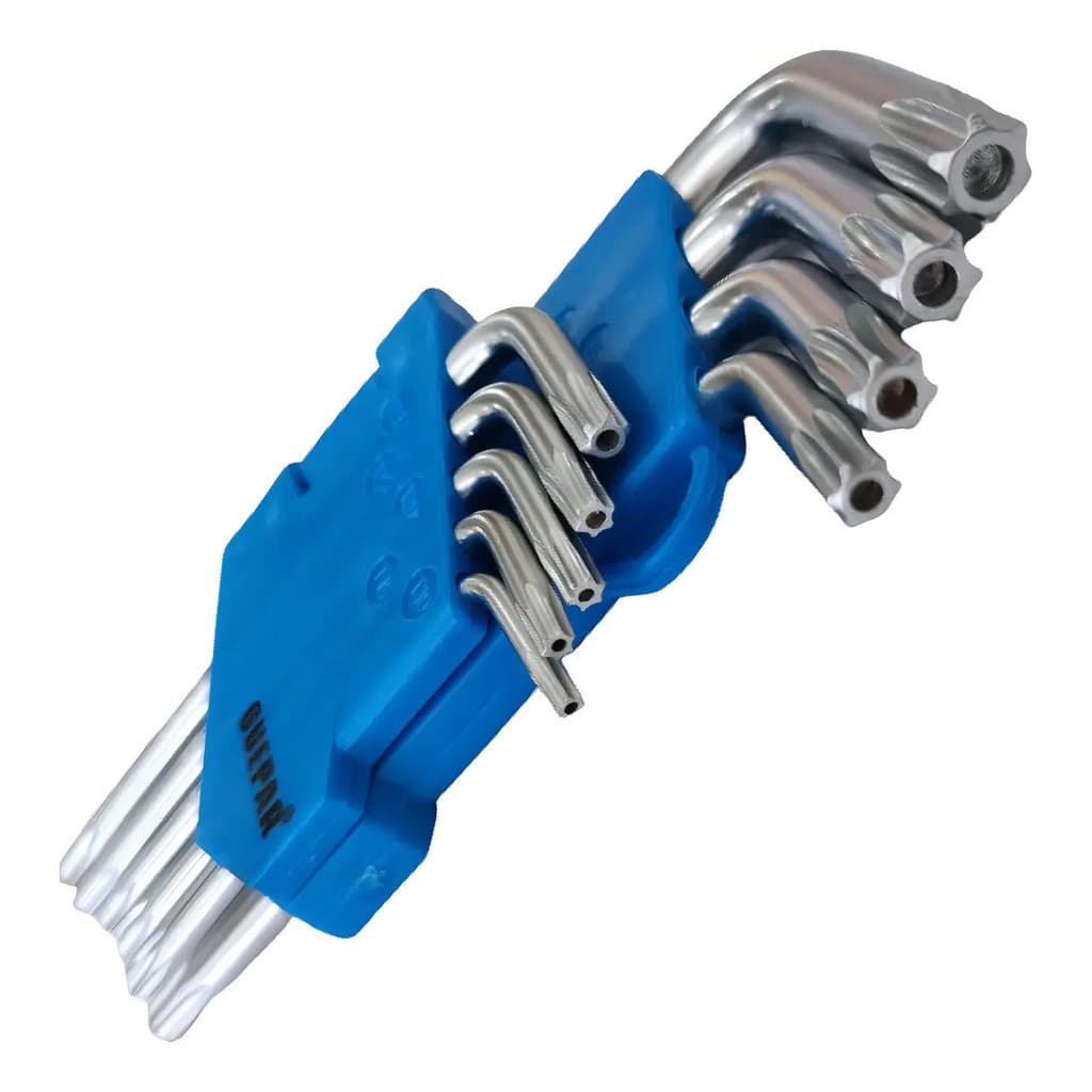 Jogo Chave Torx 10 A 50mm 9 Peças Em Aço Cromado Com Estojo Guepar