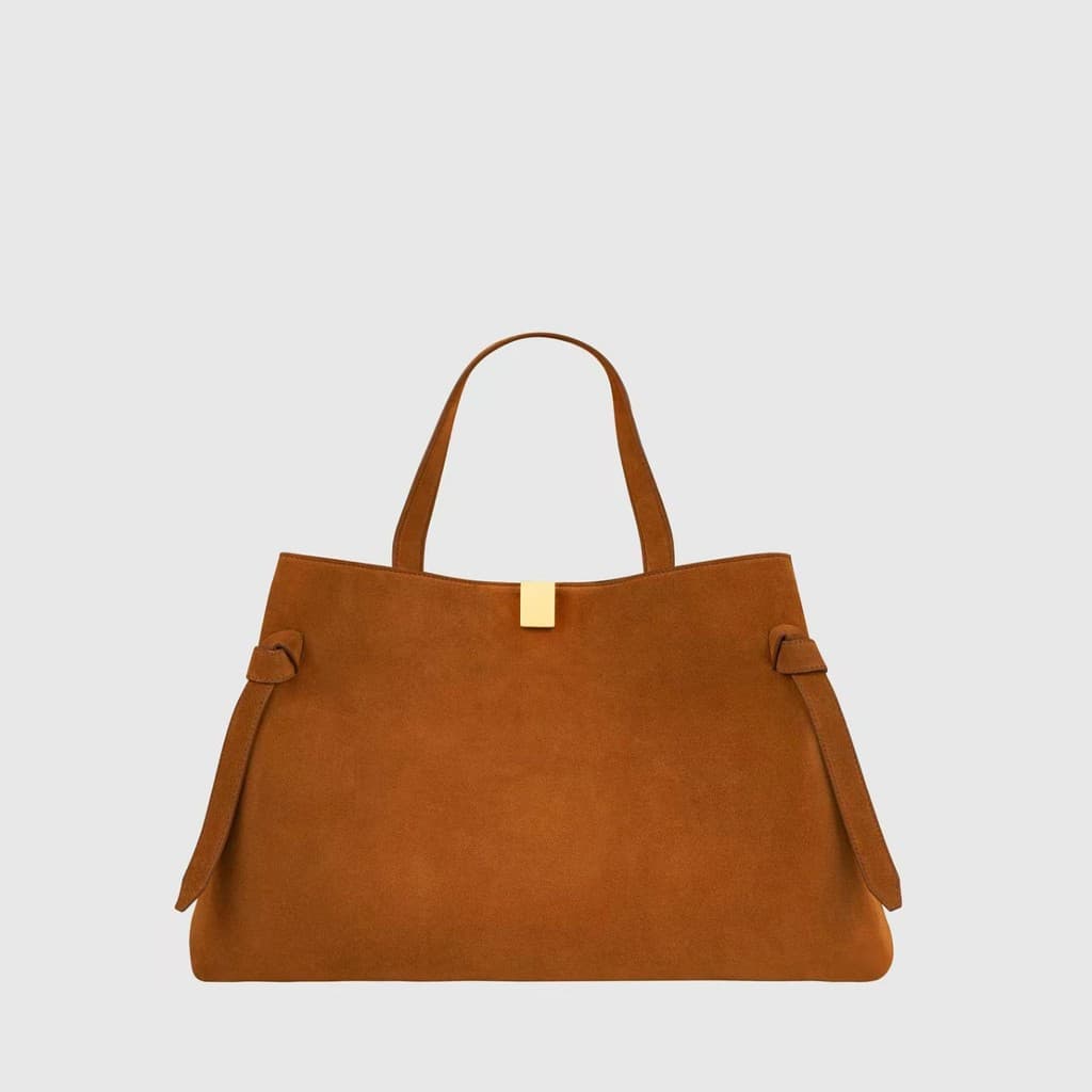 Bolsa tote de camurça YUZEFI com um toque sofisticado, bolsa de camurça de nicho para uso diário, transversal e de mão,