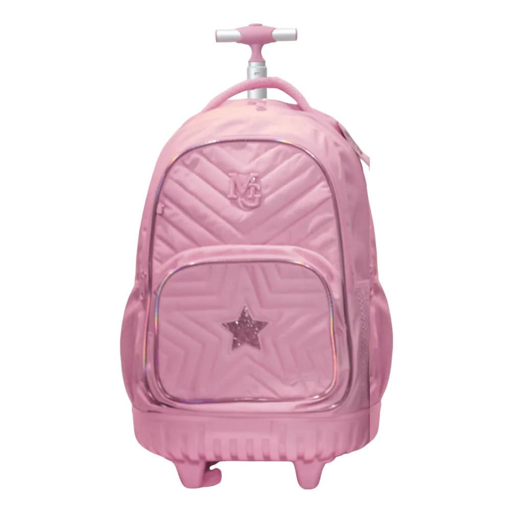 Mochila Infantil Escolar Rodinhas Nylon Carrinho Mia Glam