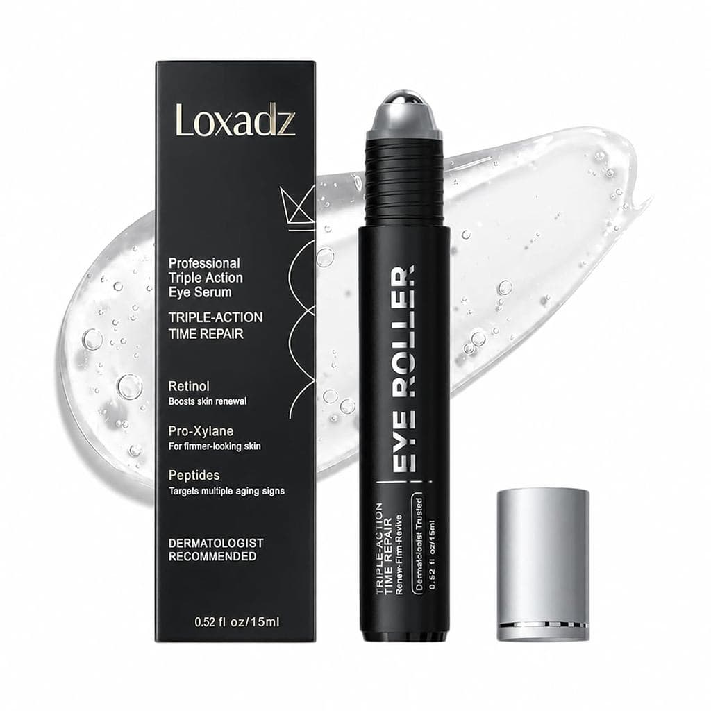 Roller Iluminador para a Área dos Olhos - Sérum para os Olhos com Cafeína e Retinol para Olheiras, Inchaço e Linhas Fina