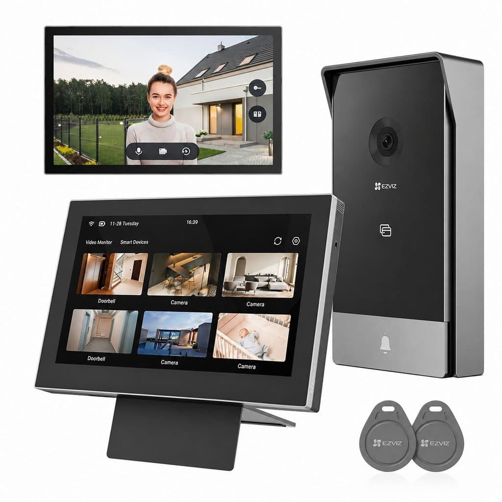 Kit Video Porteiro HP5 Bivolt IP65 FullHD + Tela SD7 Ezviz
