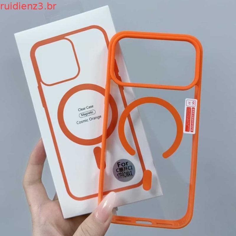 Cor Da Capa Rígida De Cristal Magnético Transparente [Para iphone 17/17 pro max] magsafe