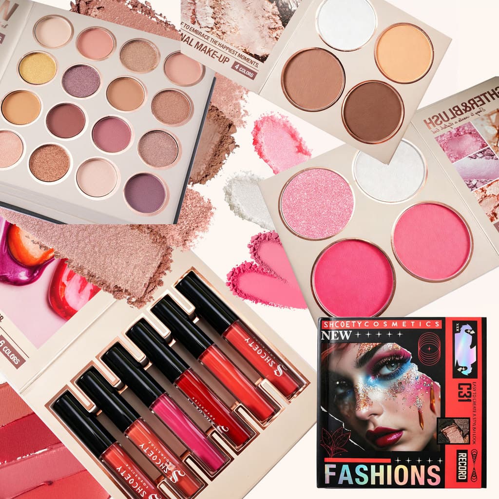 Paleta de sombras multifuncional em formato de livro, reparação fosca perolada, 30 cores, paleta de maquiagem com esmalt