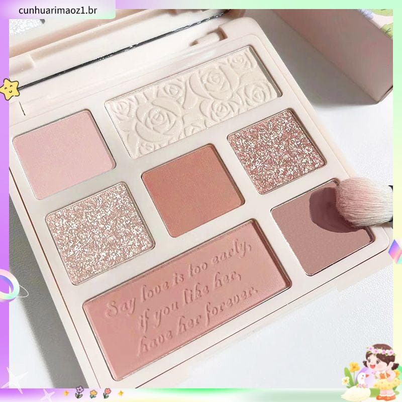 DIKALU rosa jardim paleta de sombras 2024 outono inverno novo estilo suave rosa marrom fosco destaque Blush paleta tudo-