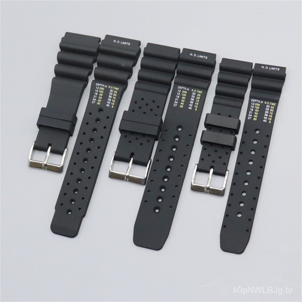 Pulseira De silicone De 20mm 22mm 24mm Para Seiko Mergulhador Com Anel De Aço Acessórios De