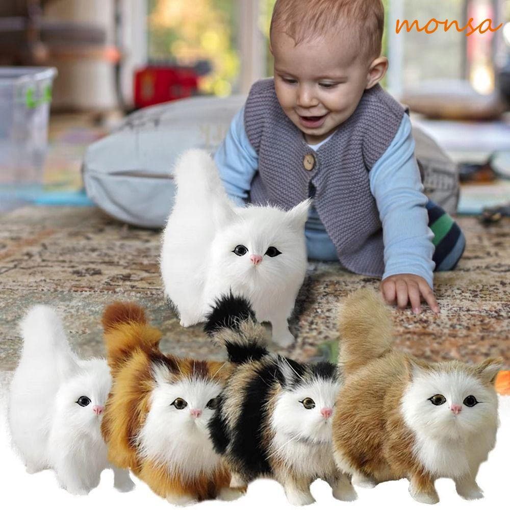 Boneca De Pelúcia De Gato Realista MONSA , Pendurado Peludo De Simulação Animal , Olhos 3D