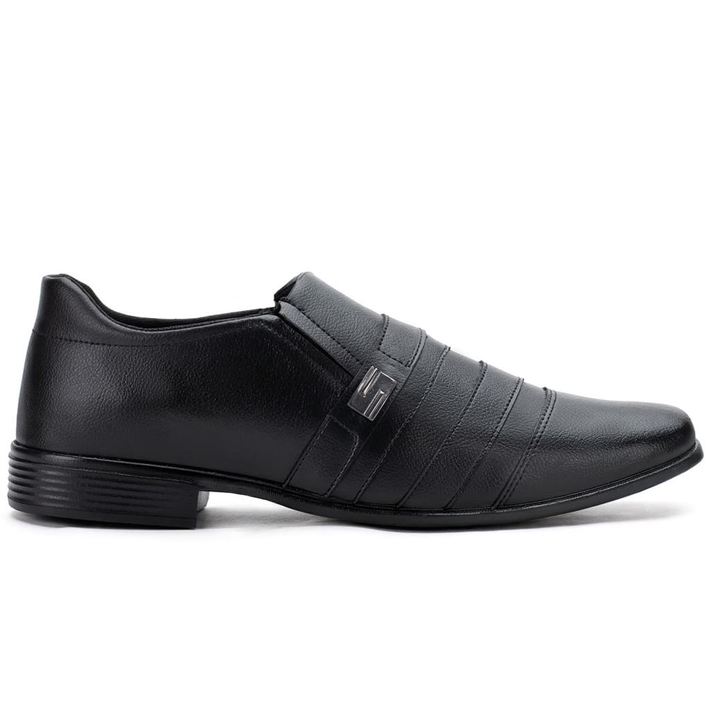 Sapato Social Masculino Lotus Shoes Bico Fino Preto Premium