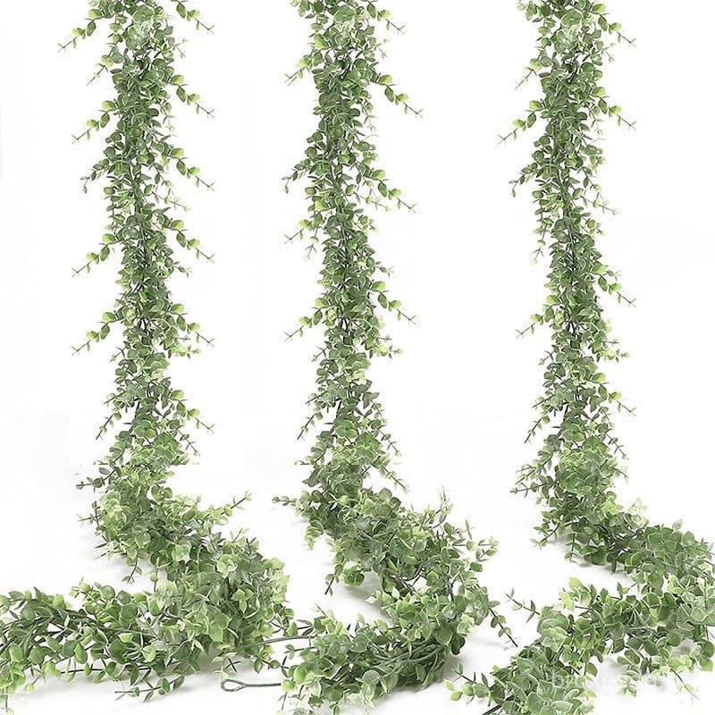 Eucalipto Artificial Garlands Falsas Vines Verde Garland Casamento Arco 6 Pés/Peças De Plantas Penduradas