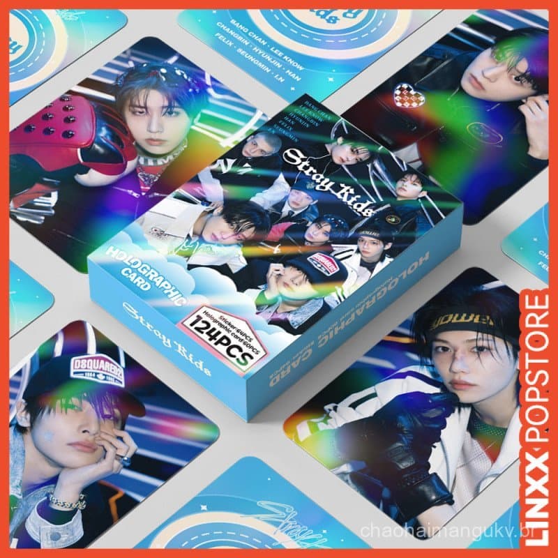LINXX 124pcs STRAYKIDS Lomo Conjunto De Cartões Laser HD Imagens Photocards Kpop Fan Mercadoria Colecionável Presente Pe