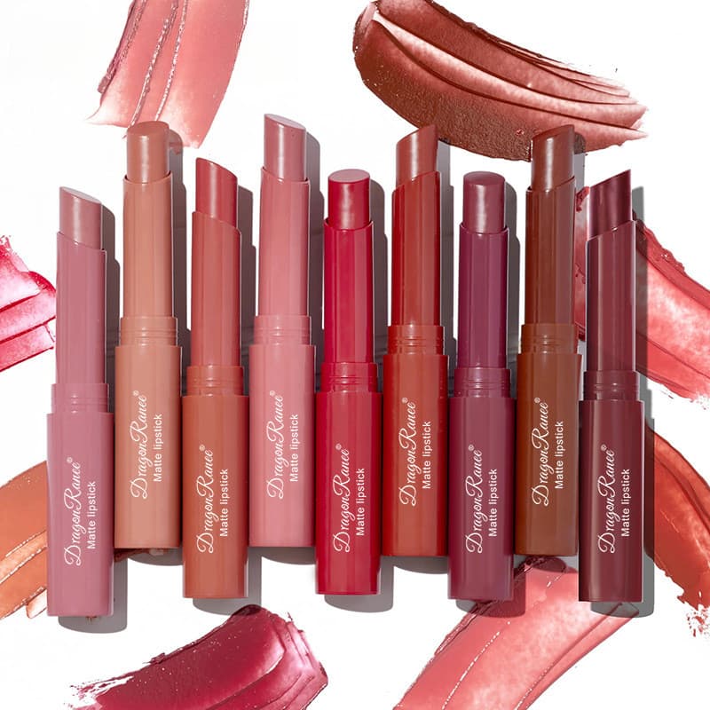 [Estoque pronto] Batom Batom Crayon Matte Matte Batom Caneta Diagonal Batom Cor Nude Pasta de Feijão Cor Batom WJG