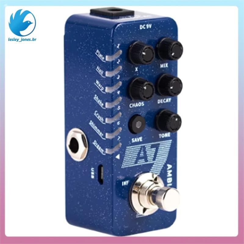 [lesley_jones.br] Pedal De Guitarra A7 Ambience Reverb 7 Efeitos Diferentes De Reverberação Para Astronautas Distantes E