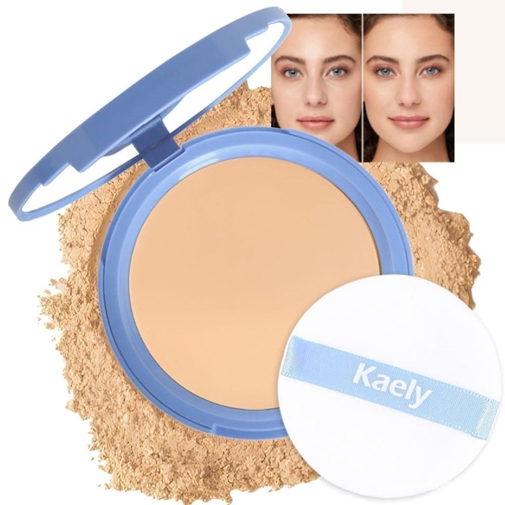 Pó compacto feminino Evpct Control, base transparente de fixação, de longa duração, à prova d'água, leve e compacto.