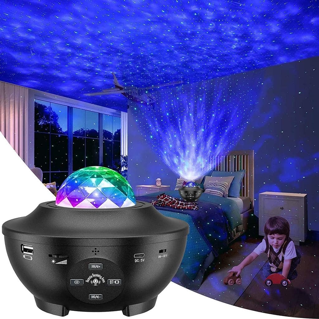 Projetor Galáxia, Projetor de Estrelas 3 em 1 com Luz Noturna e Nuvem LED, com Alto-falante Bluetooth para Música, para