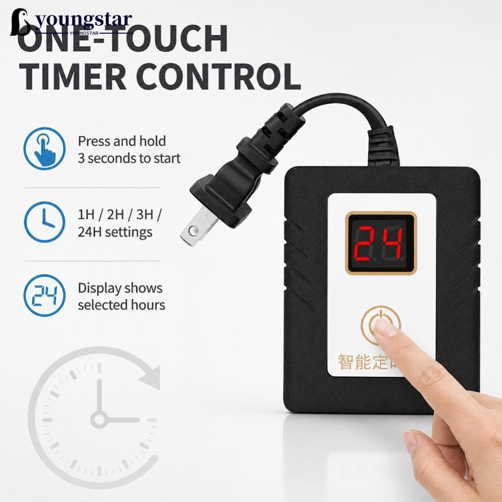 YOUNGSTAR Interruptor De Temporizador Inteligente De Ciclo De 24 Horas Para Luz De Aquário Bomba UV Tomada De Economia D