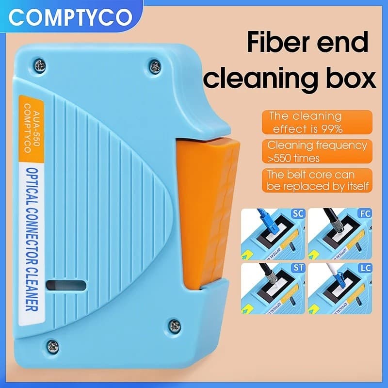 COMPTYCO AUA-550 Caixa De Limpeza Facial De Fibra , Limpador De Trança , Cassete , Ferramenta FTTH SC/ST/FC/LC Óptica