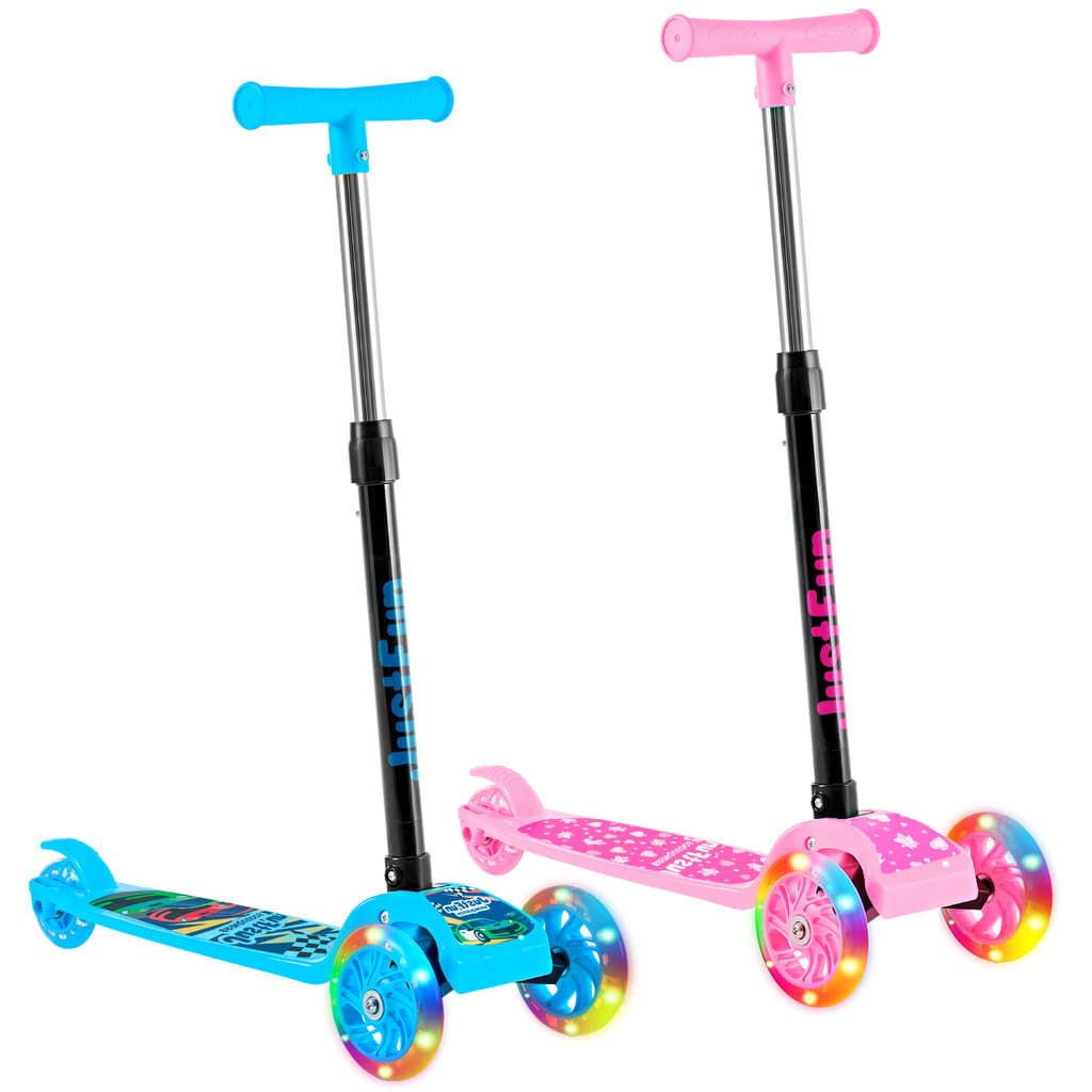 Patinete Infantil 3 Rodas De Led Dobrável Scooter Crianças até 40kg ajuste de altura