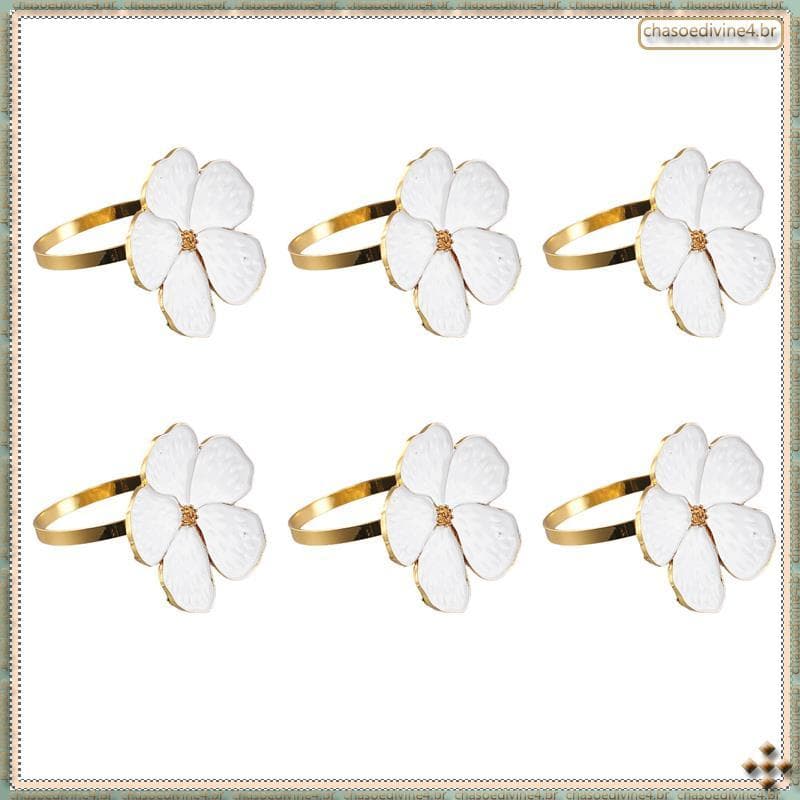 [Ykr] 6 Peças De Anel De Guardanapo Com Fivela De Flor , Usado Para Casamento , Festival , Banquete , Decoração De Festa