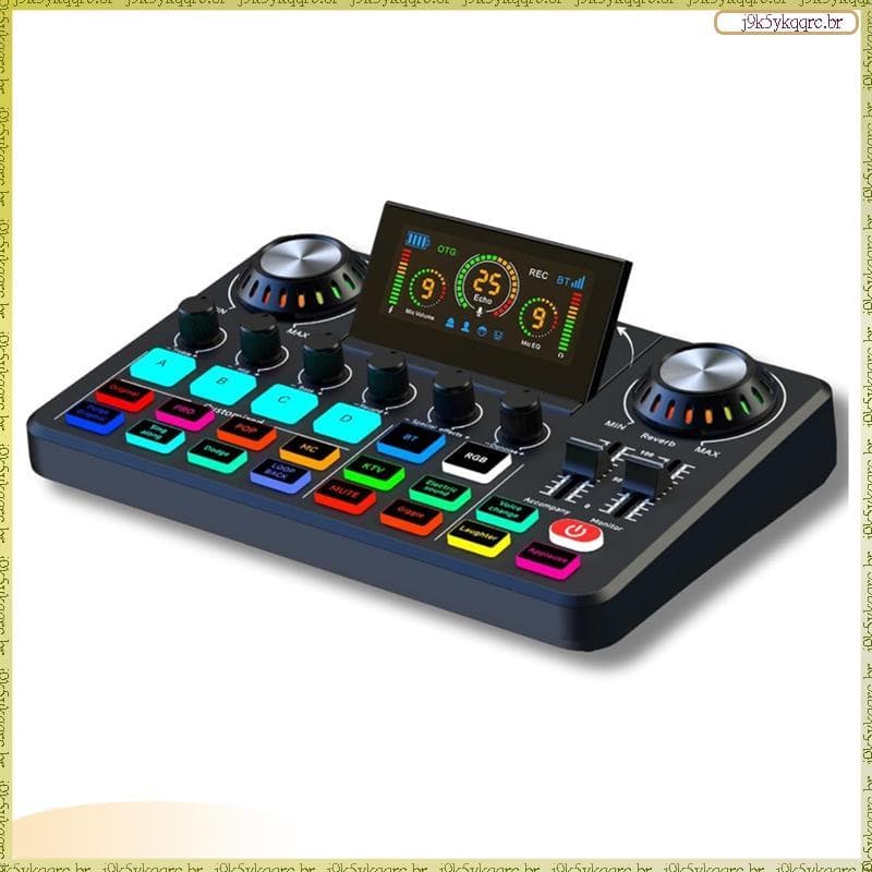 [Elqn] Mixer De Áudio , Placa De Som Ao Vivo Com Efeitos De DJ E Trocador De Voz RGB , Equipamento De Gravação De Música