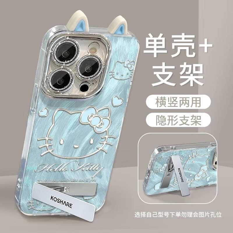 Gato azul kt adequado para 16 capas de telefone 15/14/13 borda com tudo incluído 12/11 resistente a choques xs/xr/x