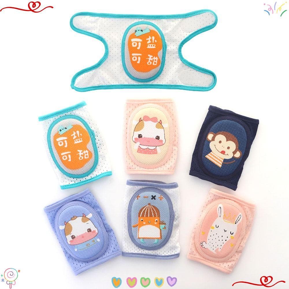 Joelheiras Para Bebês Com Letras , Protetor Elástico De Algodão E Poliéster Engatinhar , Joelheira Infantil Respirável