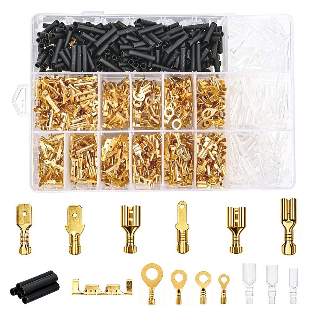 Kit 1050 Pçs Conector Fio Macho Fêmea Isolado 2.8/4.8/6.3mm Terminal Crimpagem Elétrico Sortido Alta Qualidade
