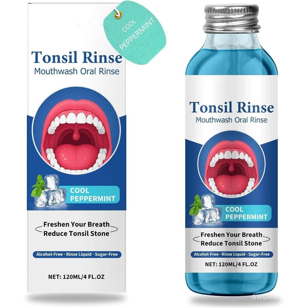 Enxaguante Bucal para Pedras nas Amígdalas – Enxaguante Oral Natural Sem Álcool para Alívio do Mau Hálito e Boca Seca, A