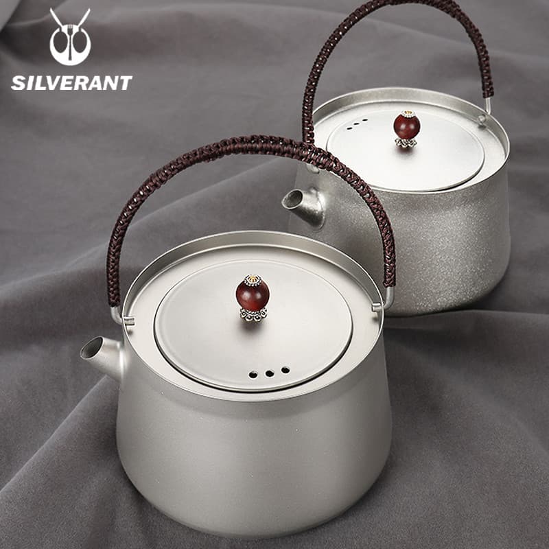 Silverant/silverante titânio puro grande capacidade chaleira fervente doméstico ao ar livre portátil chaleira de titânio