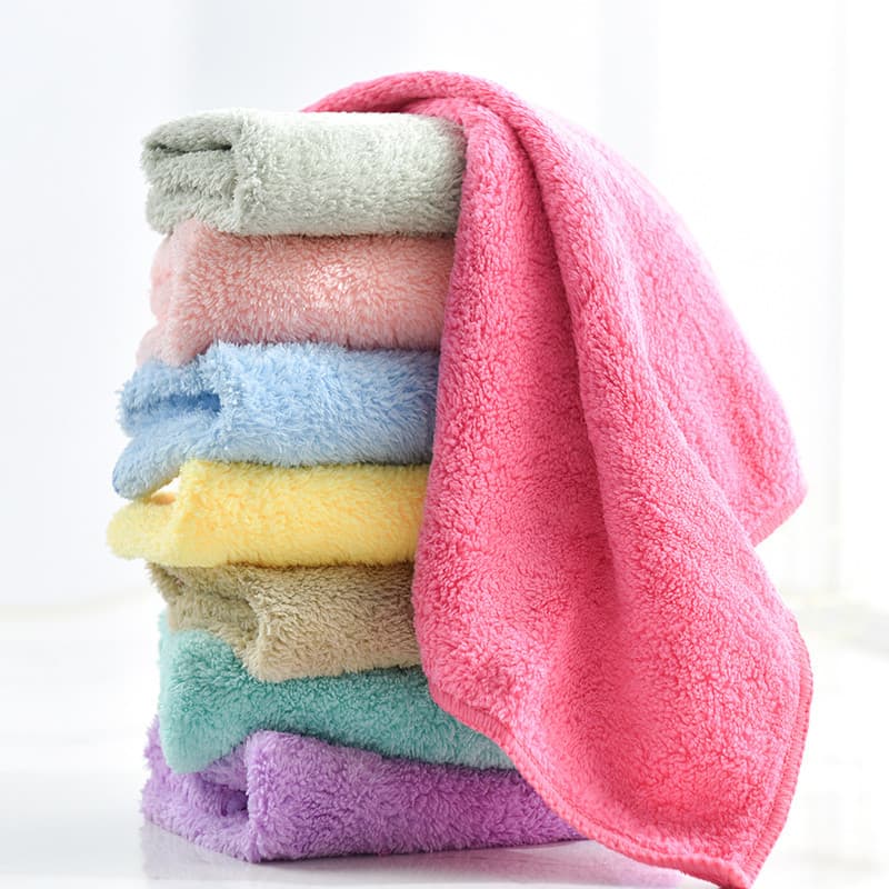 6 peças toalhas de lã Coral lavagem facial feminina pequenas toalhas quadradas quadradas adultas quadradas absorvem água