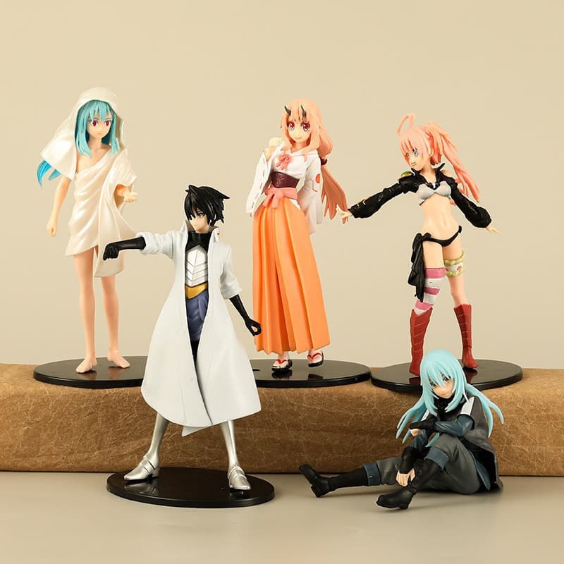 Os personagens de anime de "Eu Reencarnei como um Slime" incluem Rimuru Tanpaata, Milim Nava, Shana e SKMU.