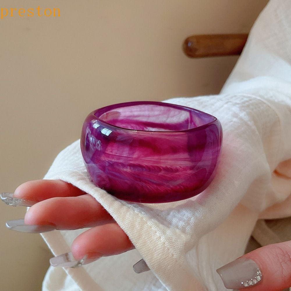 Pulseira Larga PRESTON Jelly Color , Acrílica Com Brilho Retrô Design Minoritário , Exagerada