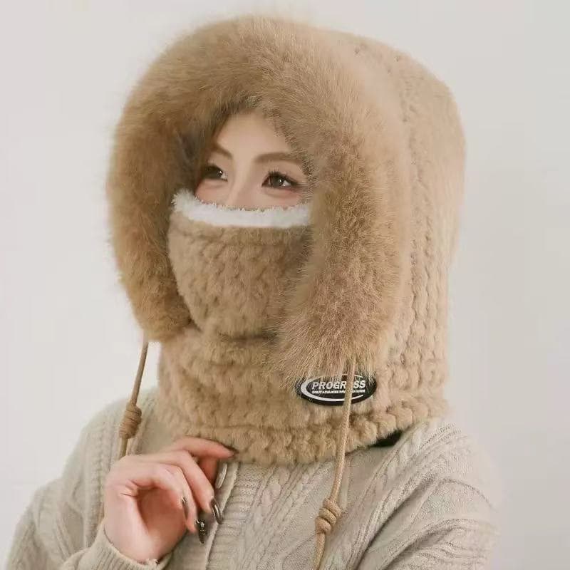 Bonés Com Capuz De Malha  , Chapéus Balaclava De Inverno Proteção De Ouvido À Prova De Vento , Chapéu Pulôver De