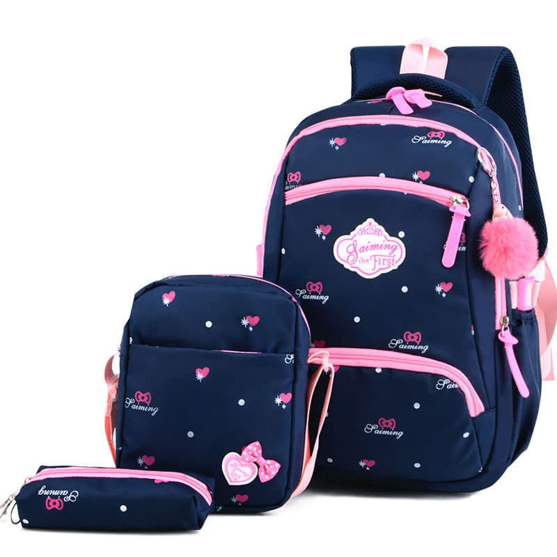 Mochila escolar infantil para meninas, mochila fofa com desenhos animados e grande capacidade para alunos do ensino fund