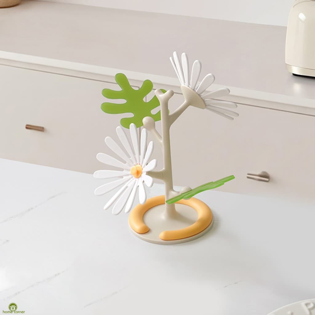 Porta-Copos Resistente Ao Calor Daisy Design Para Mesa De Jantar Trivet De Silicone Com Fundo Antiderrapante
