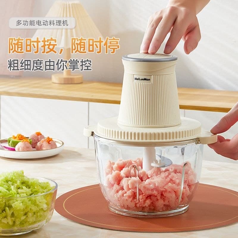Moedor de carne doméstico elétrico pequeno recheio de carne automático recheio triturador de vegetais alho mexendo reche