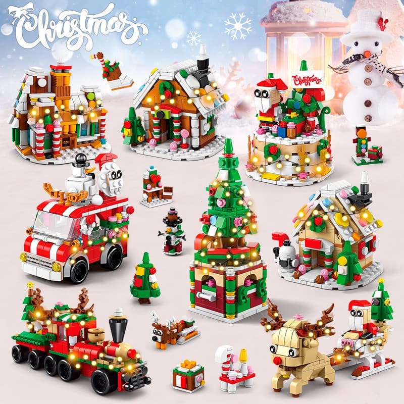 Montagem De Natal Blocos De Construção De Pequenas Partículas De Brinquedos Infantis Decorações De Presente De Aniversár