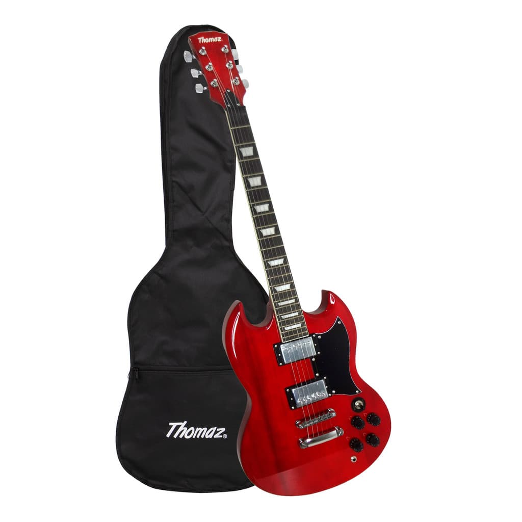 Kit Guitarra Elétrica SG TEG 340 Vermelho com Capa Thomaz
