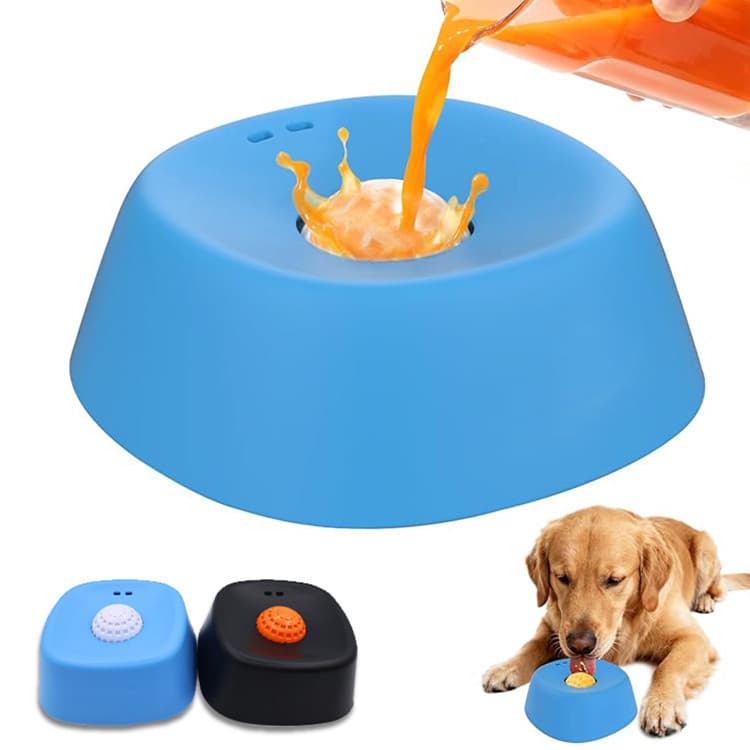 Comedouro Lento para Cães com Bola Rolante para Lamber Líquidos, Alimentação Lenta, Antiderramamento para Animais de Est