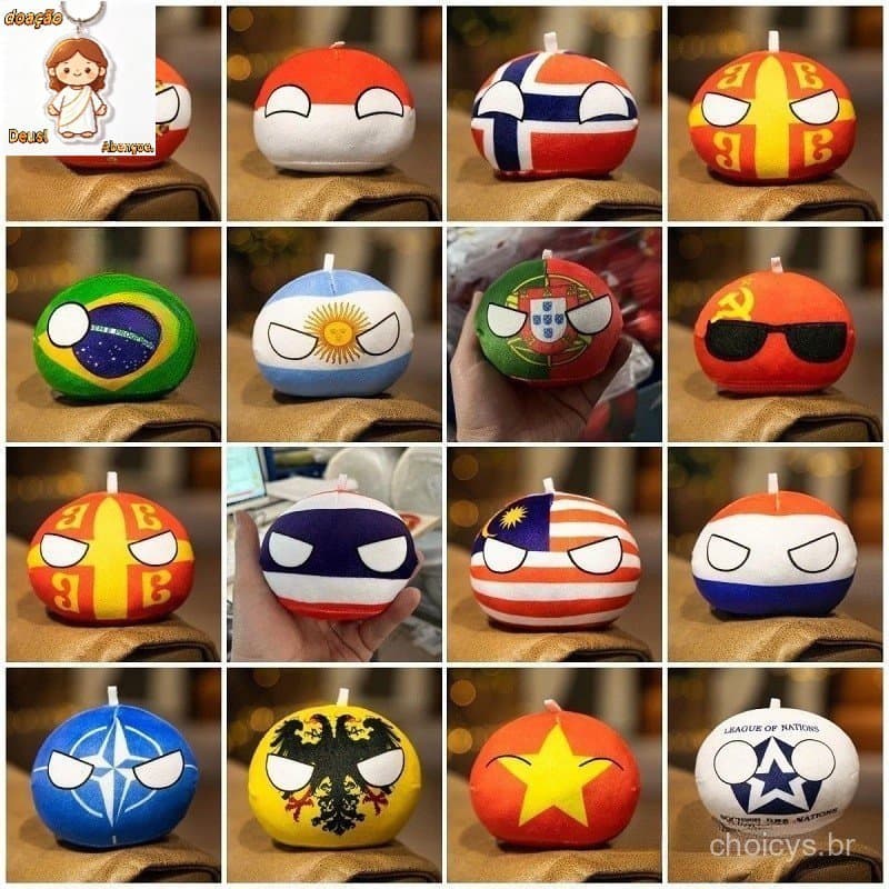 49 Estilo 10cm Bola De Vila Brinquedo De Pelúcia Poloniaball Pendurado Bandeira Para Crianças Argentina Aldeia B