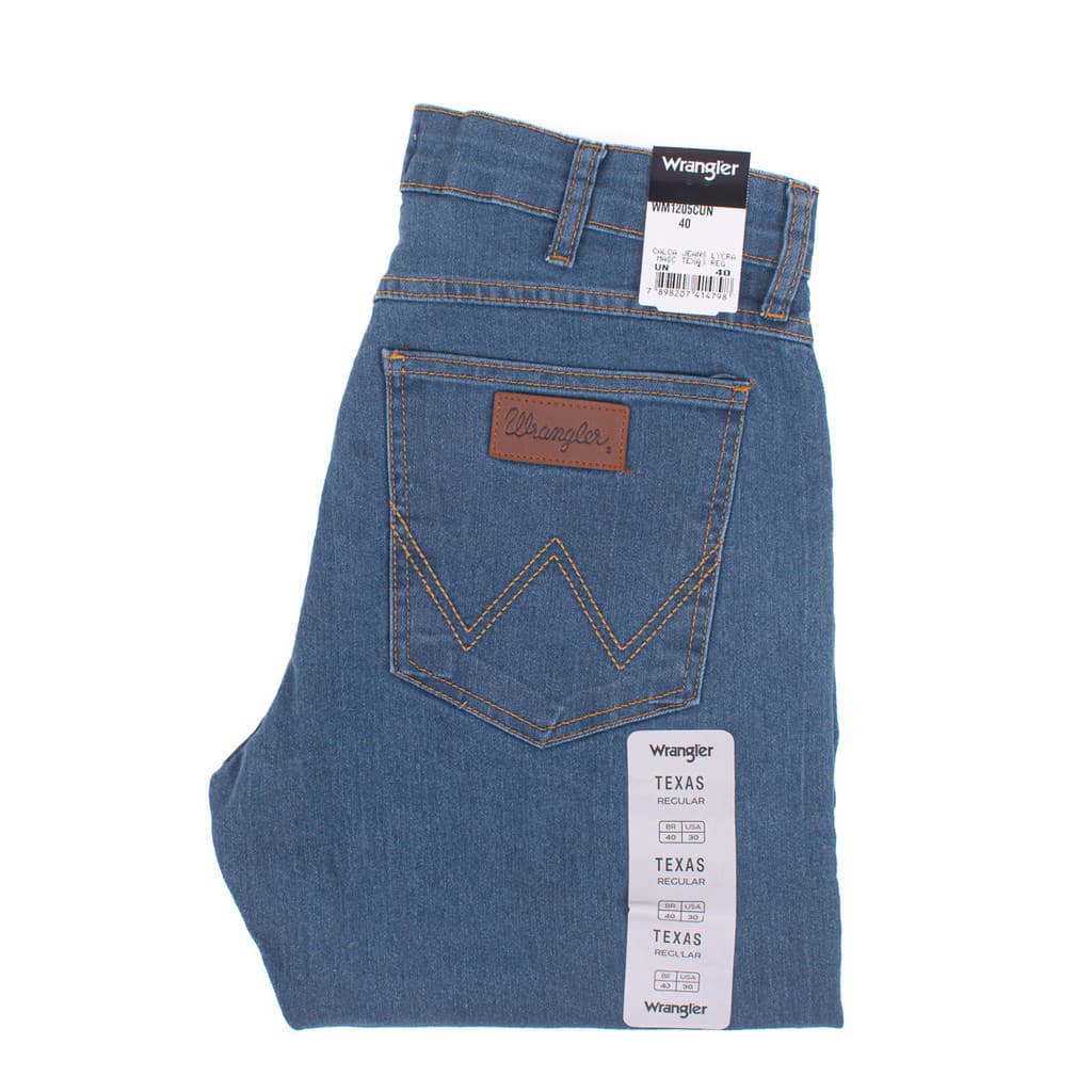 CALCA JEANS LYCRA WRANGLER MASCULINA TEXAS REGULAR LYCRA