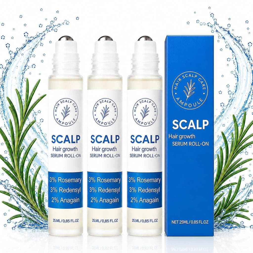 Roll-on para Crescimento Capilar, Sérum para Crescimento Capilar para Homens e Mulheres (3PCS) |   Cabelo mais espesso e