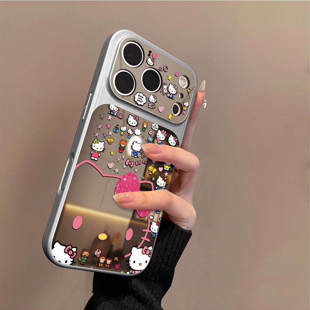Bowknot Cat Adequado para Apple 17promax Phone Case iPhone16pro Novo Estilo 16plus Mirror 15