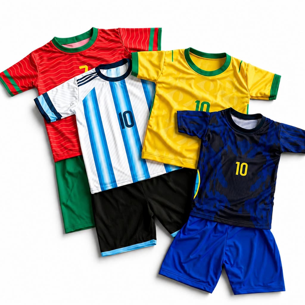 Conjunto Infantil Esportivo Camiseta + Short Futebol Casual Confortável Respirável Criança Diversas Cores e Tamanhos