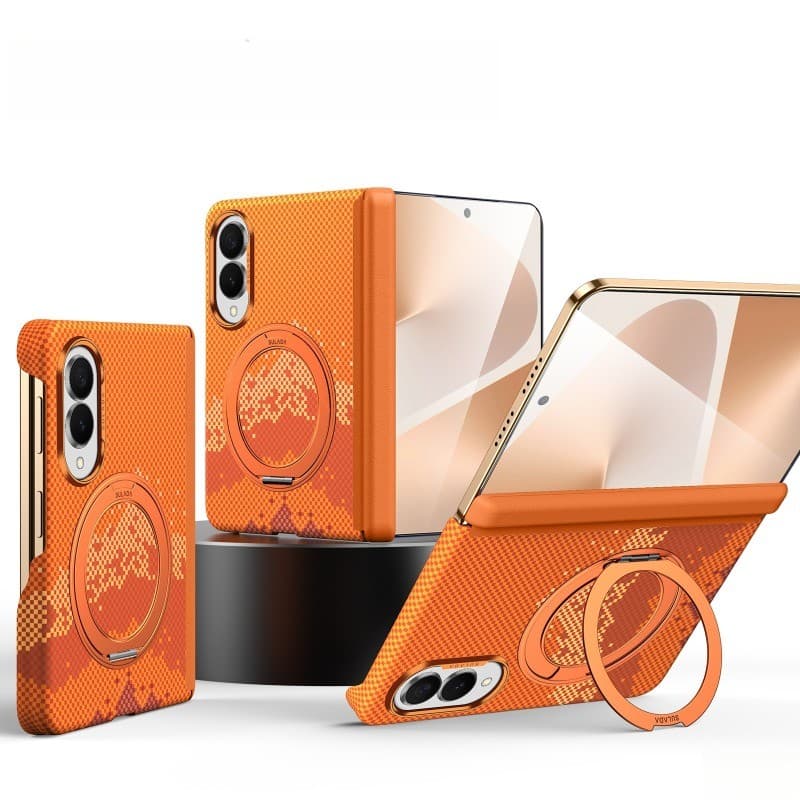 Para Samsung Galaxy Z Fold 8 Caso Largo Suporte Rotativo Magnético Fosco Pele-Amigável PC Dobrável Capa À Prova De Choqu
