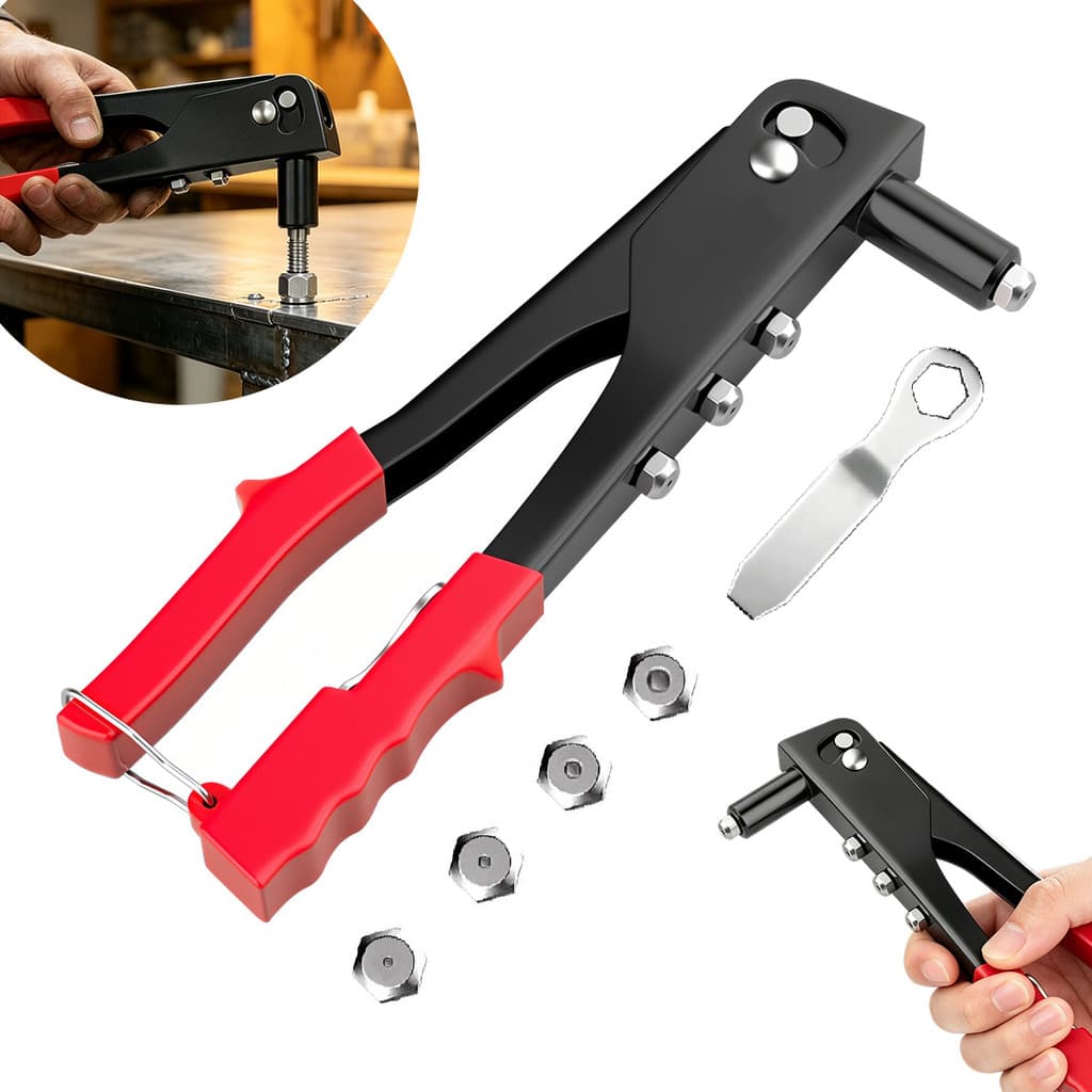 Rebitadeira Alicate Rebitador Manual 4 Bicos Profissional Aço Ferramenta Rebite