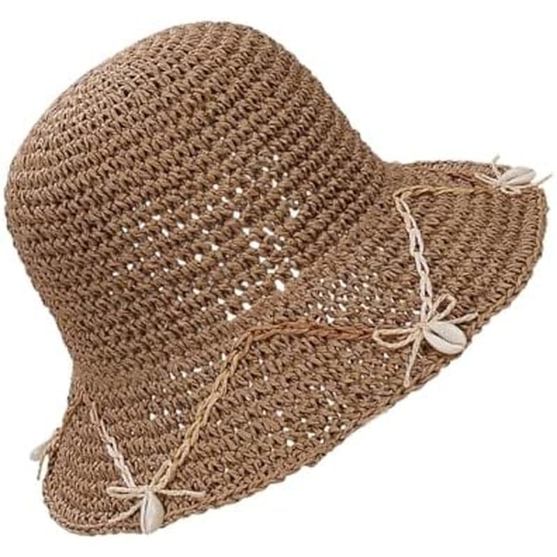 Chapéu Vitoriano De Palha Elegante Com Concha Para Mulheres Atividades De Jardinagem Ao Ar Livre Praia Vaion