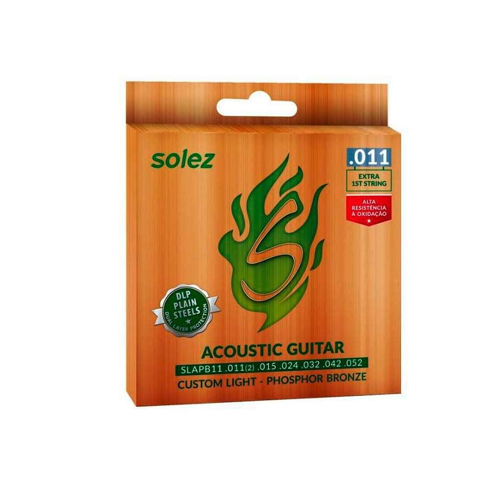 Jogo De Cordas P/violão Solez P.bronze 0.011"/0.052" Slapb11 [F108]