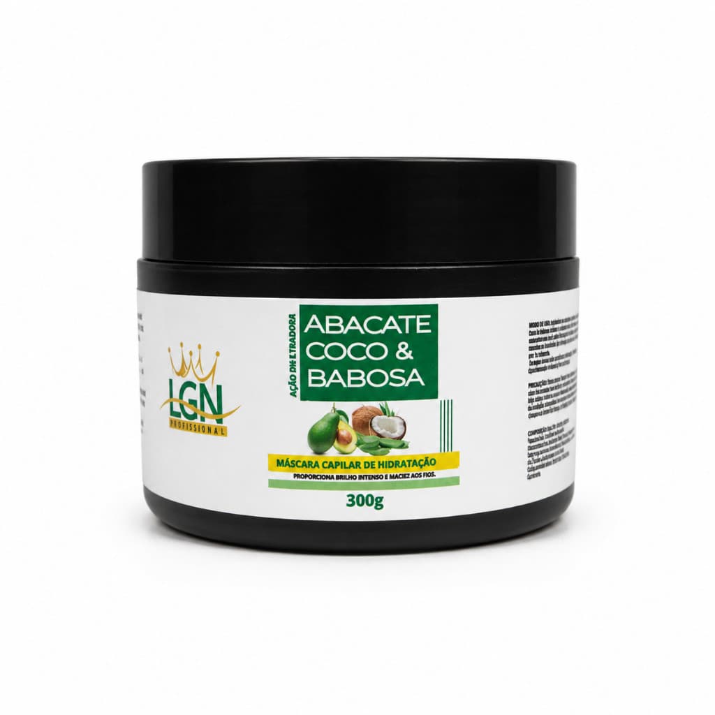 Máscara de hidratação para cabelos danificados | Abacate, coco e babosa 300g - LGN Cosmétics