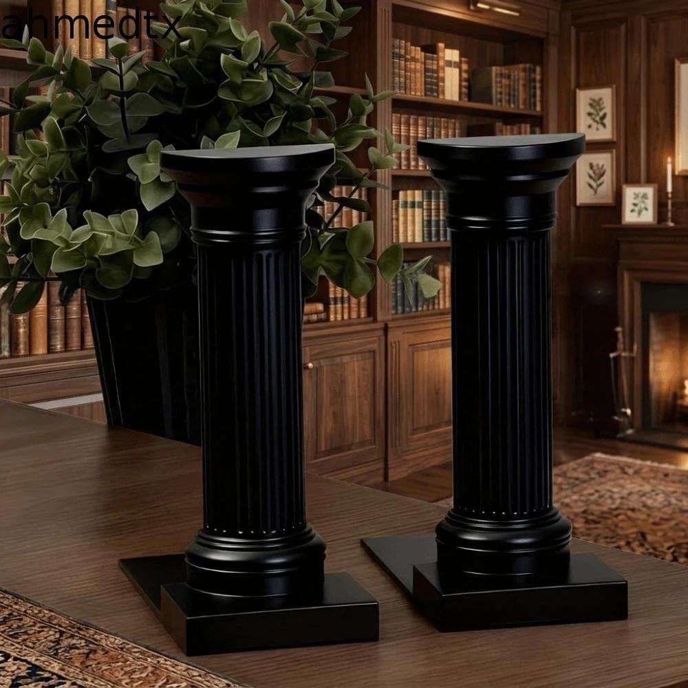 AHMEDTXB 1 Par De Extremidade De Livro De Coluna Romana , Suporte De Livros Estilo Arquitetura Artística Em Forma De L ,