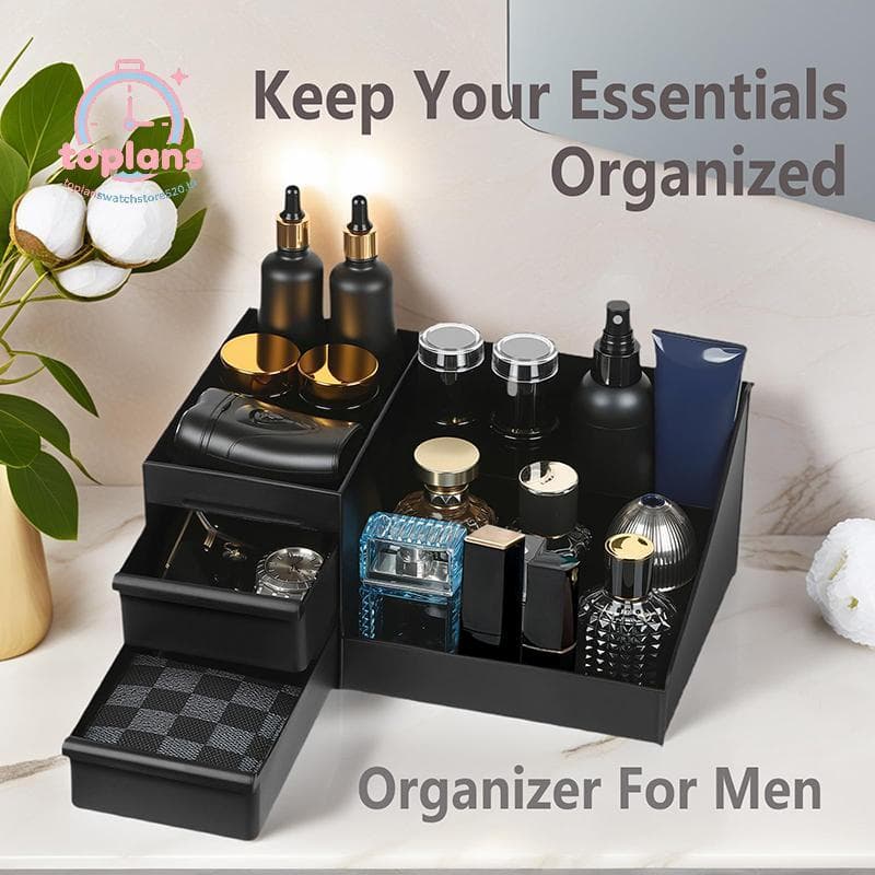 Organizador Masculino De Colônia E Perfume TOPLA Com Gavetas-Cômoda Suporte Para Bancada De Banheiro