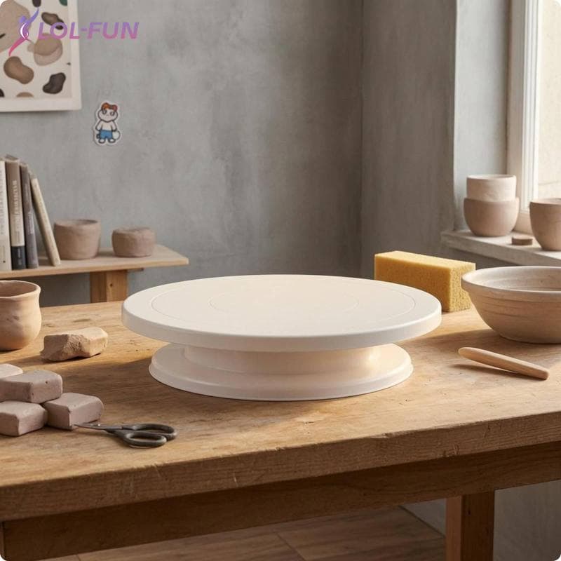 [Brcolaxi1] Mesa Giratória De Escultura Em Cerâmica Roda Argila Fonte De Arte Superior Plana Base Baixa